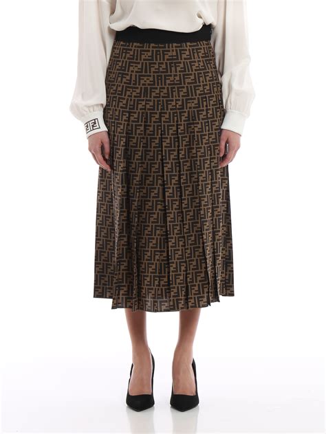 fendi logo skirt replica|fendi pleated midi skirt.